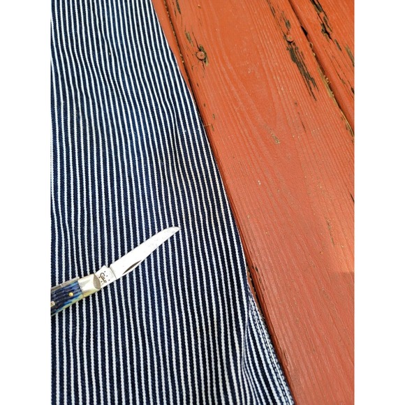 Round House Overall Bibs Hickory Striped Engineer Railroad USA Made 46x30 - Picture 7 of 12